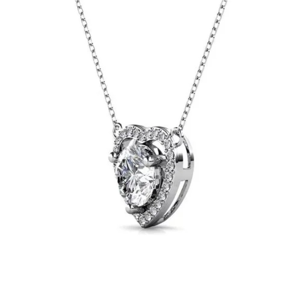 Certified 1ct. t.w.  Moissanite Diamond Heart Necklace NEW - Picture 6 of 13